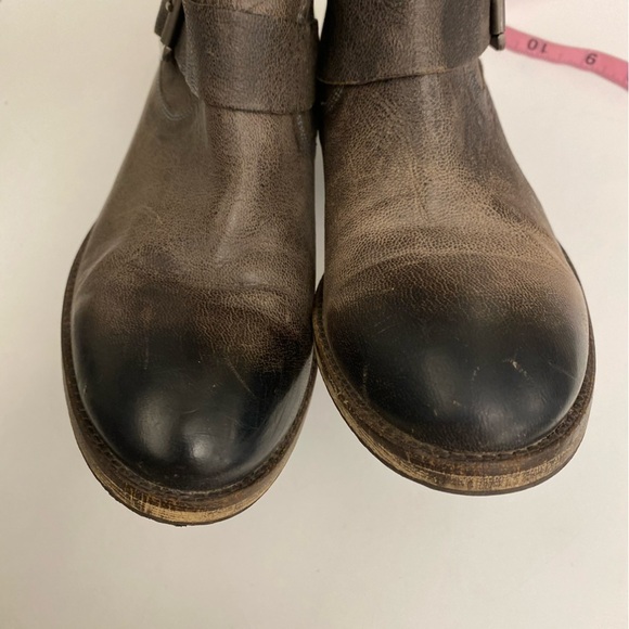 Seychelles || Castanets Moto Boots in Grey Taupe Ankle Booties Buckles 7 - Picture 7 of 12